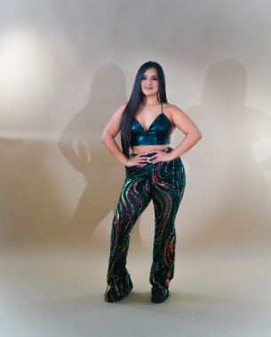 Pantalon Negro de brillos transparente - Festival Season 2024