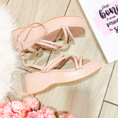 Sandalias de Plataforma Beige, con tiras - Bocas del Toro