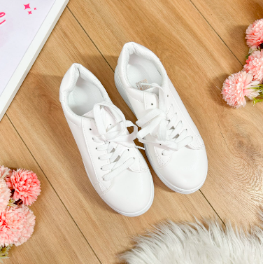 Tenis Blancas, con plataforma