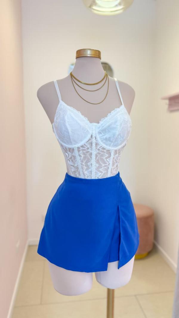 Short Enagua Azul, con abertura - Love Blues