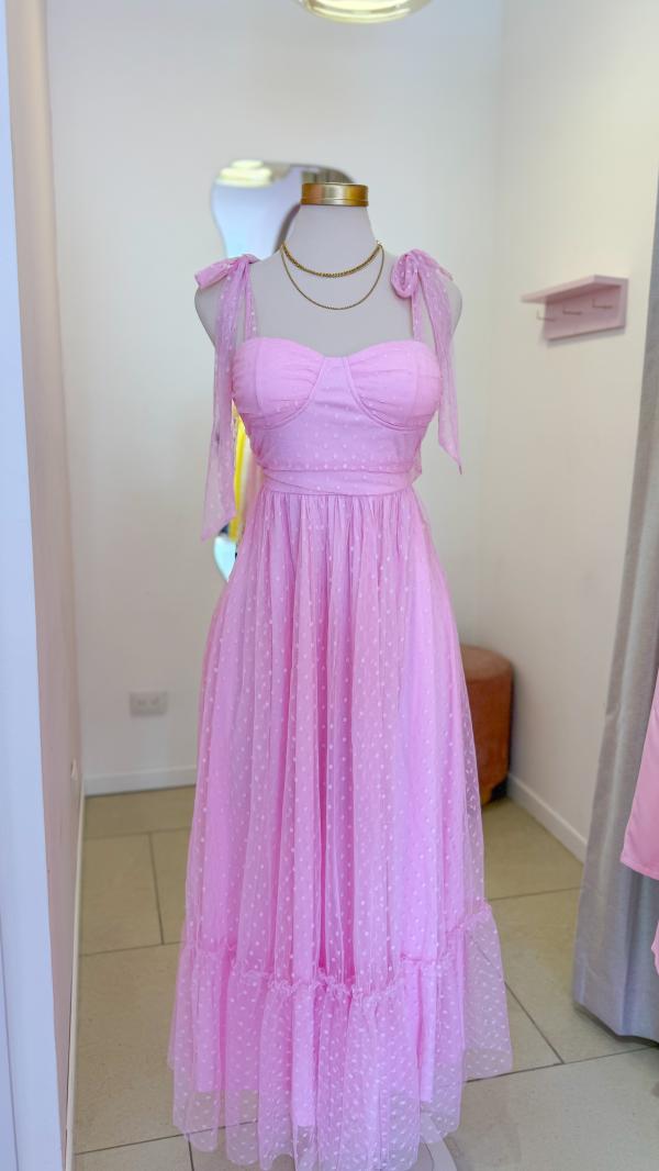 Vestido Rosado, de tirantes - Tienda