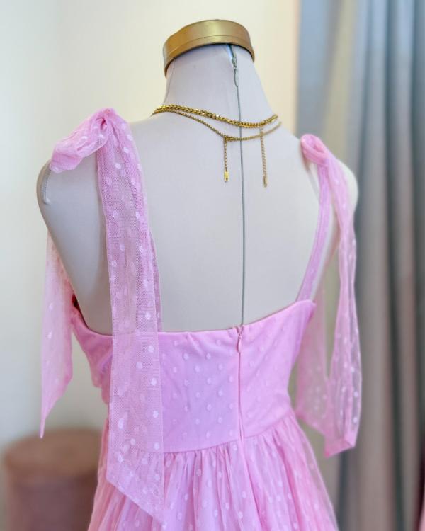 Vestido Rosado, de tirantes - Tienda