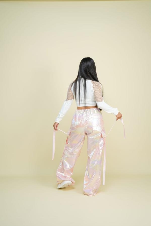 Pantalon Metalico Rosado, con bolsas - Festival Season 2025