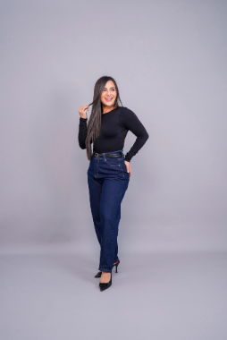 Jeans Azul, Ballon Fit , High Waiste - Daily Basics