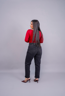 Jeans Negro Classic High Waiste - Daily Basics