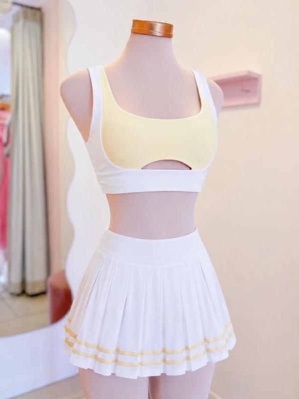 Top Deportivo Blanco con amarillo - My Running era