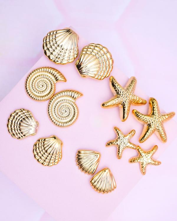 Set de 6 Aretes Dorados, verano - Basics by Maoosuri
