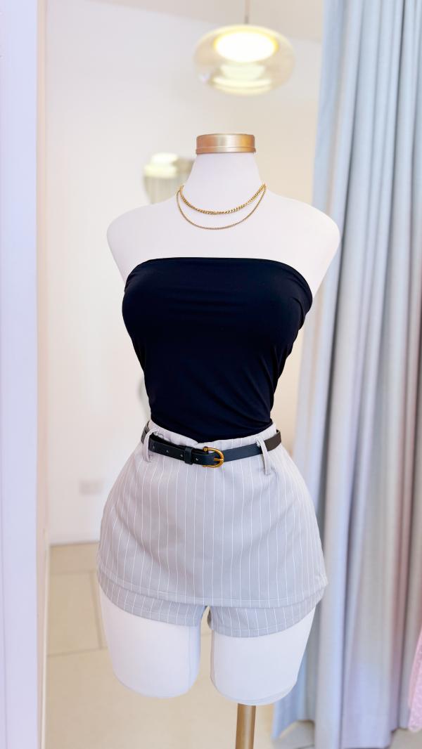 Short enagua Beige con rayas blancas - Basics by Maoosuri