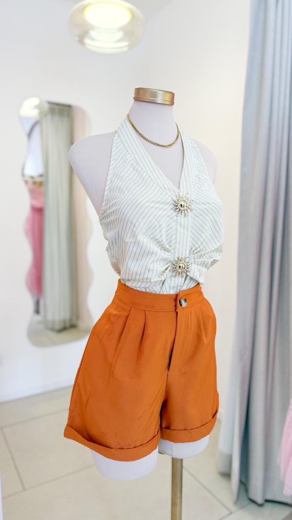 Set de Short Naranja y blusa beige - Basics by Maoosuri
